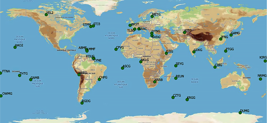 carte du monde du réseau REGINA