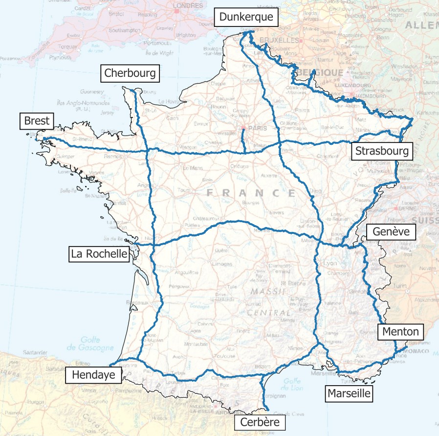 Traverses principales du réseau NIREF