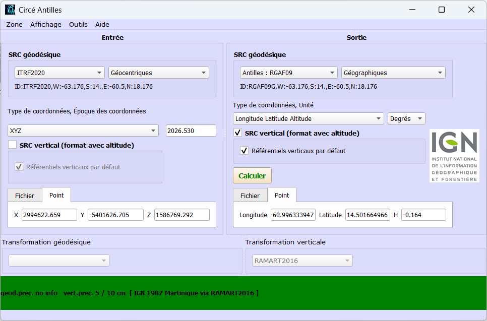 Circé Antilles sur un cas de transformations multiples