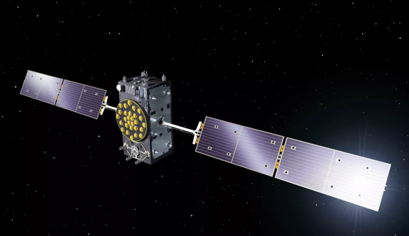 Vue d’artiste d’un satellite Galileo dans l'espace